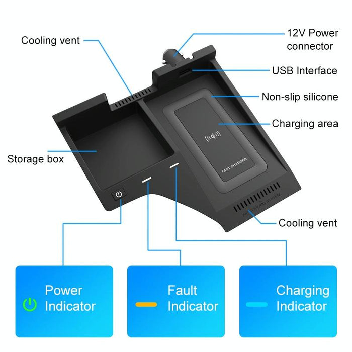 Hfc-1042 Car Qi Standard Wireless Charger 10w Quick