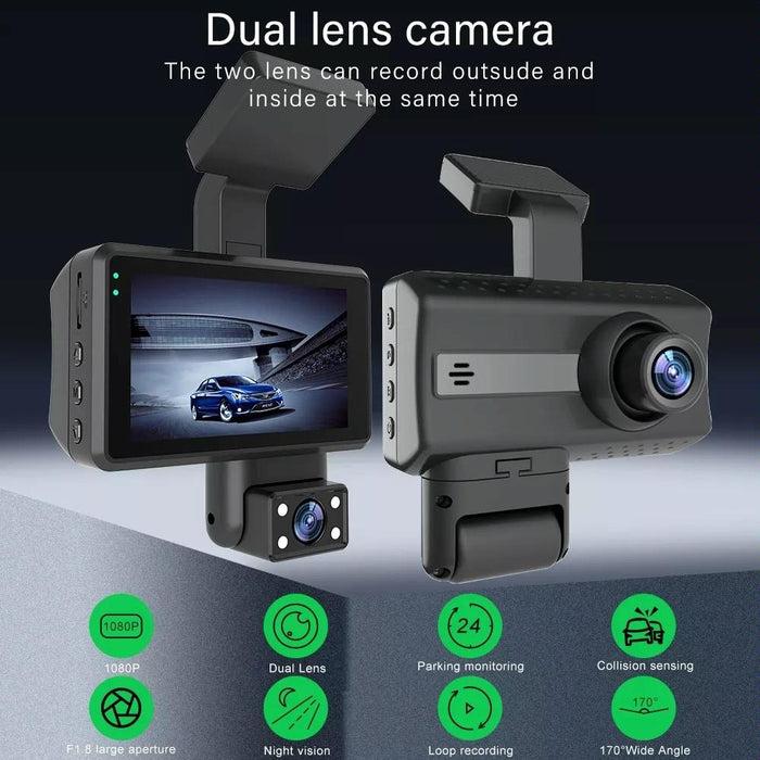 Hd Dual Camera Car Dash Cam with Infrared Night Vision