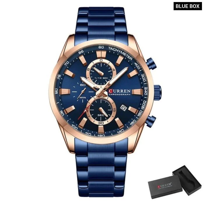 Casual Quartz Chrono Sport Watches Brands For Men Stainless