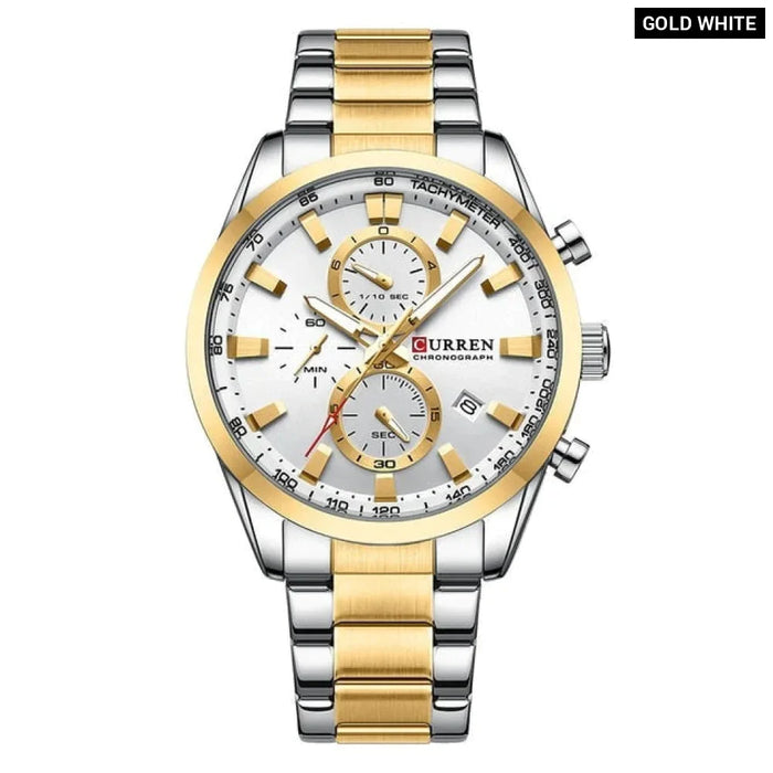 Casual Quartz Chrono Sport Watches Brands For Men Stainless