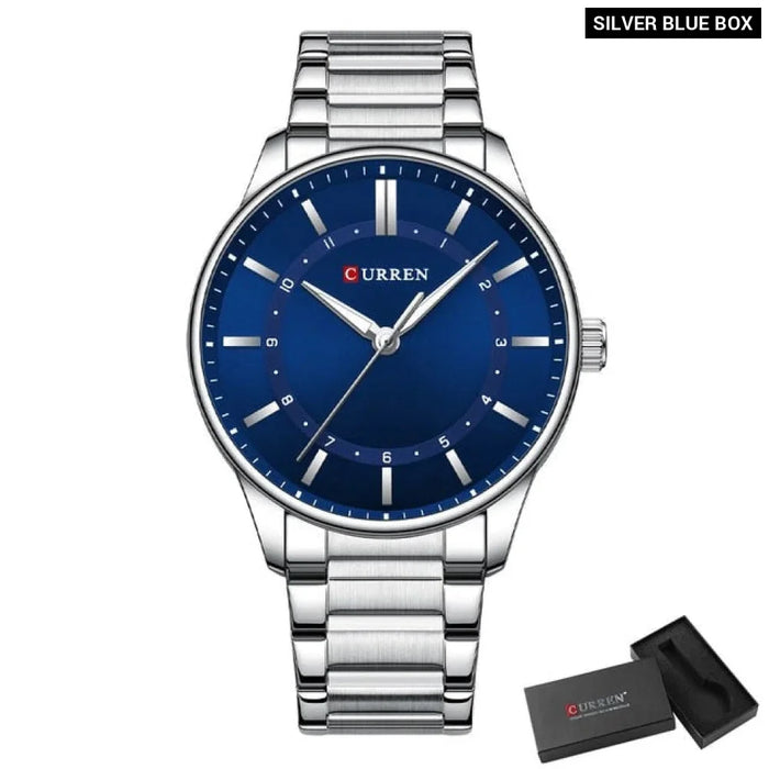 Casual Quartz Watches Men Brand Stainless Steel Band Business Quartz Wristwatches