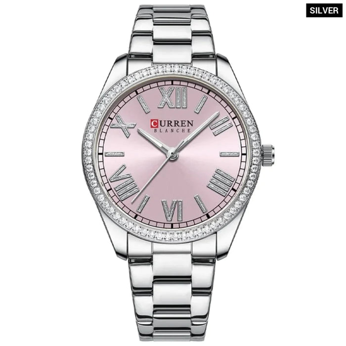 Stainless Steel Charming Thin Quartz Rose Watches For Women