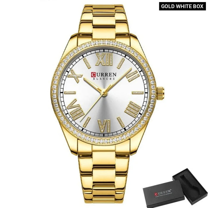 Stainless Steel Charming Thin Quartz Rose Watches For Women