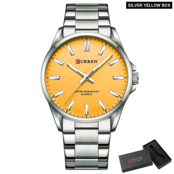 Classic Fashion Brand Watches For Men Business Quartz Luminous Hands Wristwatches With Stainless Steel Strap