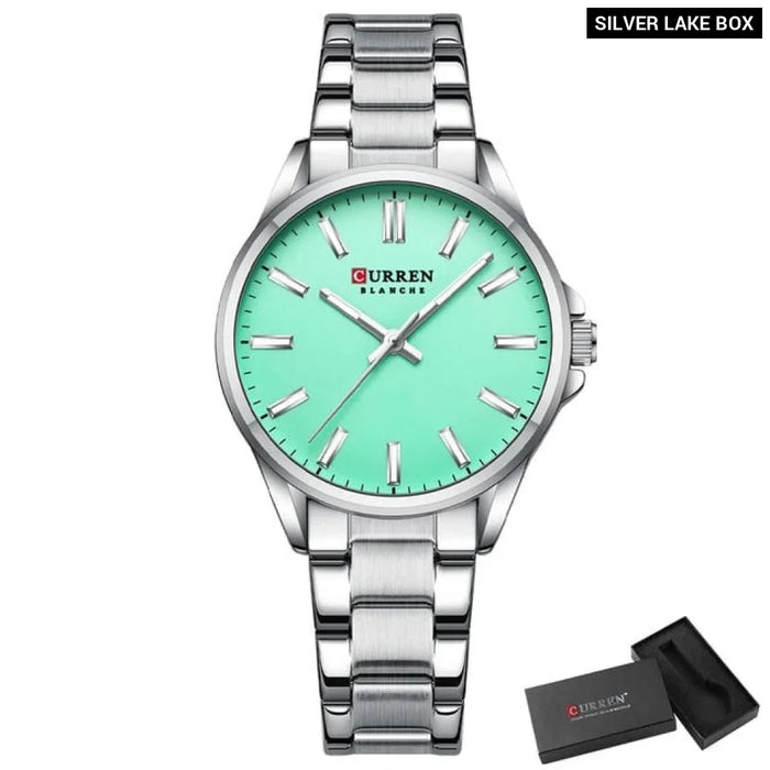 Stainless Steel Classic Luminous Hands Quartz Fashion Wristwatches For Women