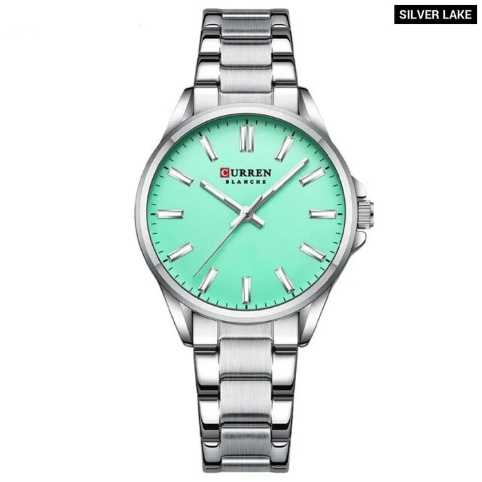 Stainless Steel Classic Luminous Hands Quartz Fashion Wristwatches For Women