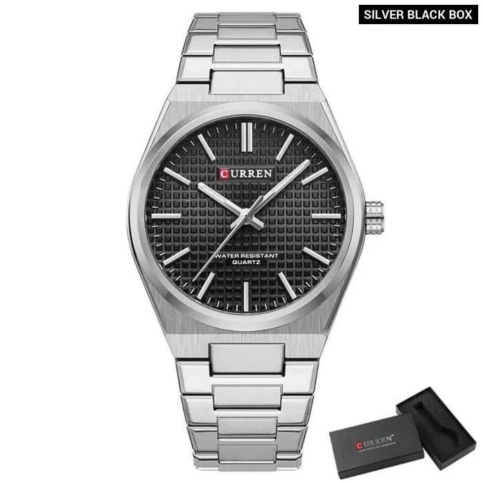 Stainless Steel Strap Waterproof Wristwatches With Luminous Hands For Men