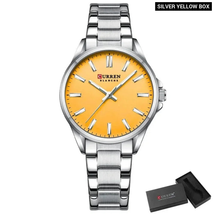 Simple Casual Stainless Steel Quartz Pointers Wristwatches For Women