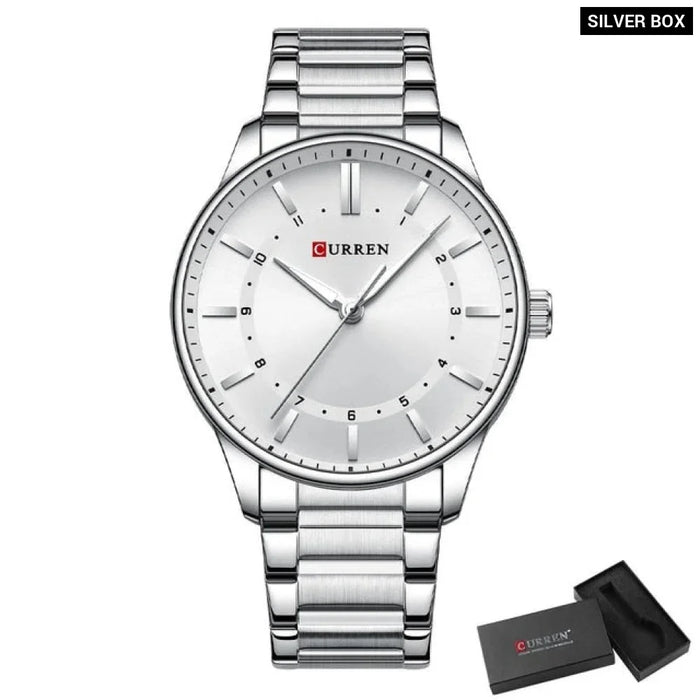 Casual Stainless Steel Quartz Luminous Hands Watches Male Clock