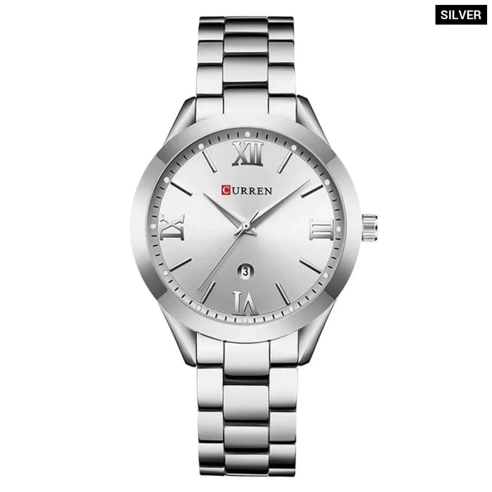 Stainless Steel Dress Women Watches Calendar Analog Quartz Female Clock