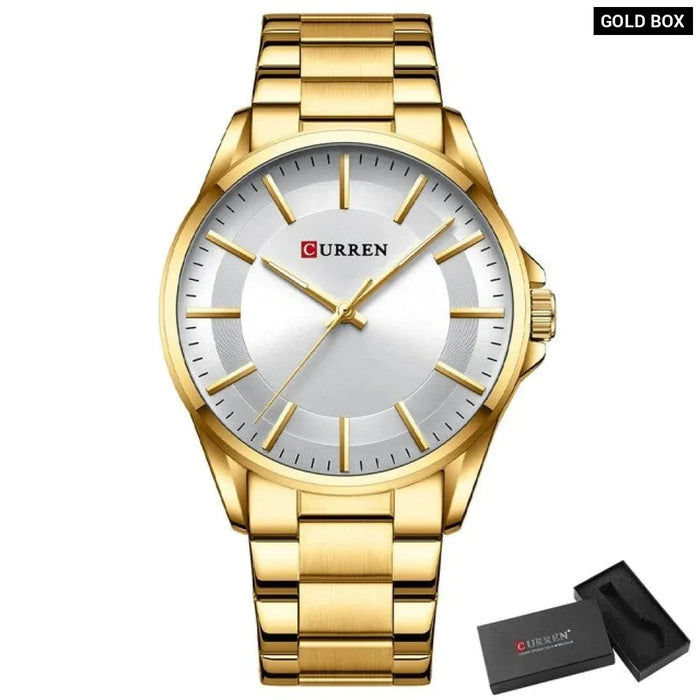 Fashion Mens Watches Stainless Steel Band Business Quartz Wristwatches For Man Luminous Hands Clock Male