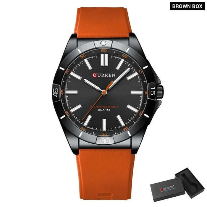 Fashion Watches For Men Silicone Bracelet Analog Quartz Wristwatches For Business Man Luminous Hands Clock