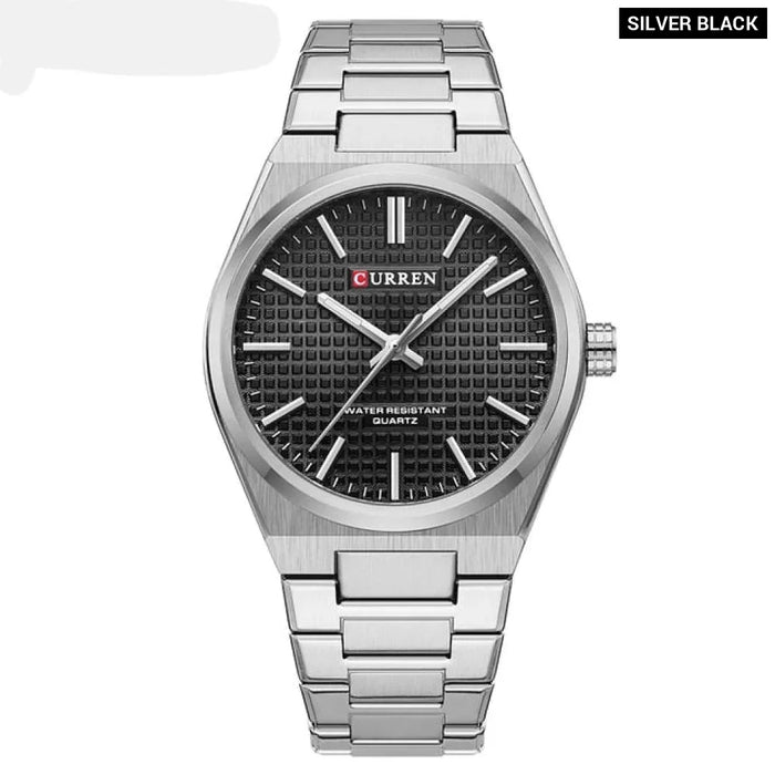 Fashion Unique Quartz Men'S Wrist Watches Stainless Steel Strap Watch Luminous Hands Clock