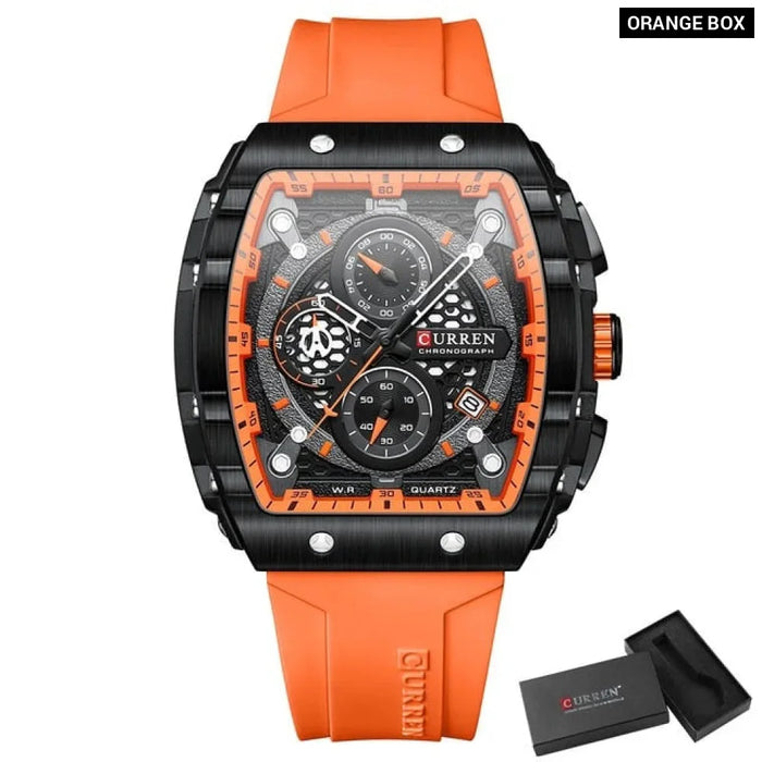 Sport Chronograph Quartz Silicone Bracelet Watches With Big