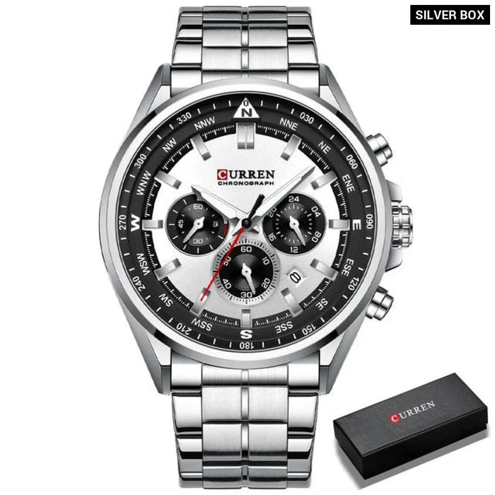 316 Stainless Steel Casual Sporty Quartz Wristwatch For Men