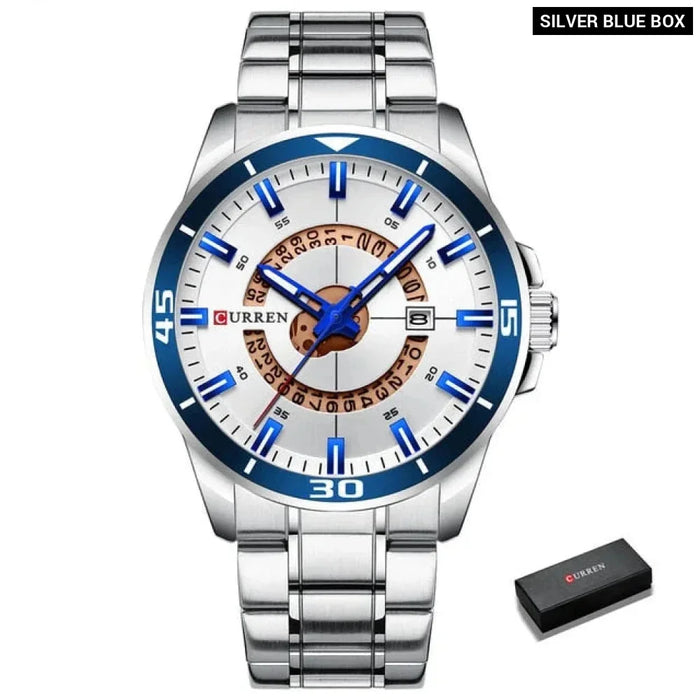 Stainless Steel Quartz Male Wristwatch With Date