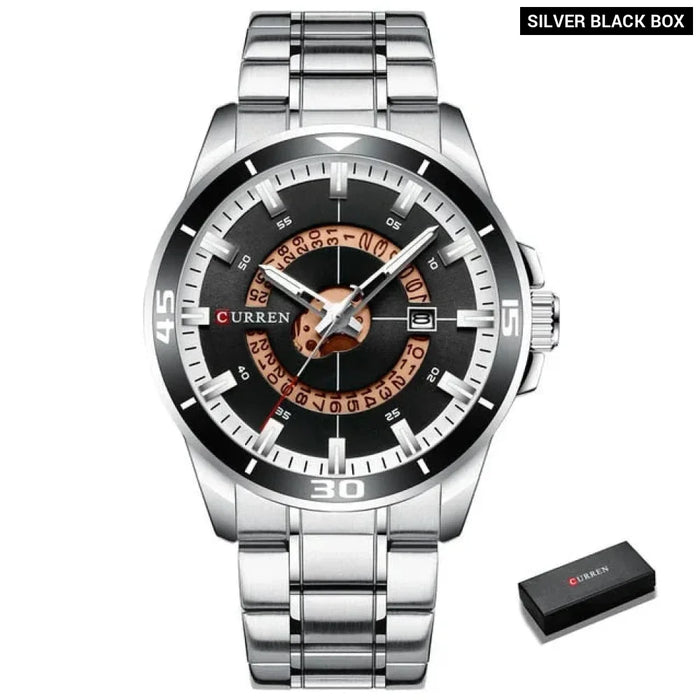 Stainless Steel Quartz Male Wristwatch With Date