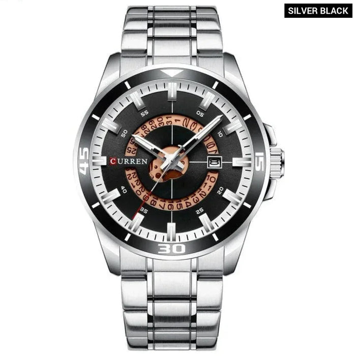 Stainless Steel Quartz Male Wristwatch With Date