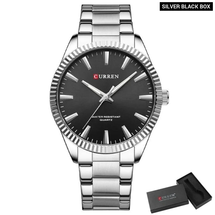 Men'S Watches Quartz Stainless Steel Wristwatches Style Luminous Hands Clock