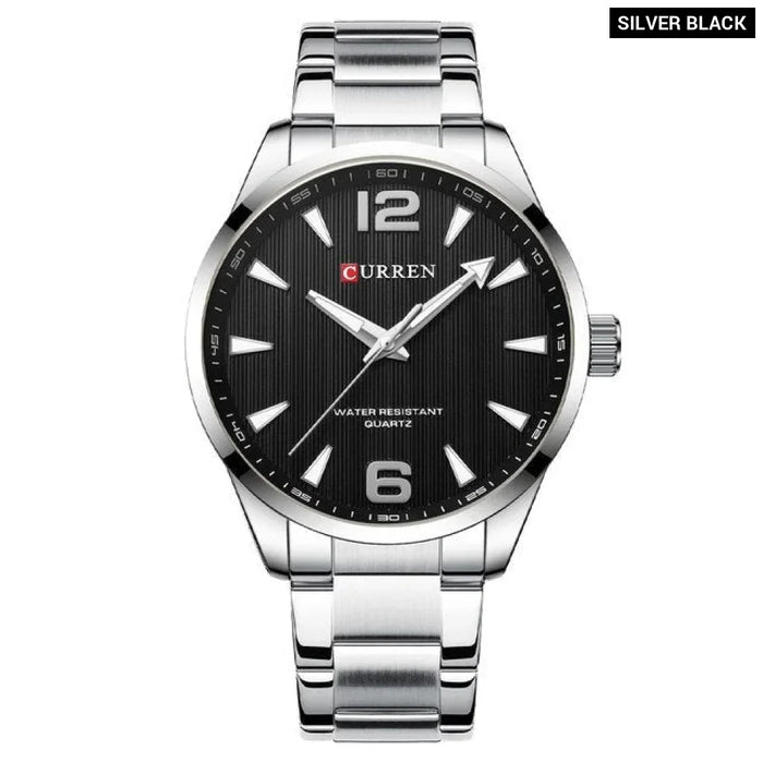 Fashion Watches For Men Quartz Luminous Hands Wristwatches Business Stainless Steel Band Clock Male