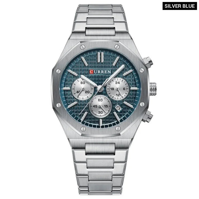 Casual Stainless Steel Quartz Wristwatches With Luminous Hands For Men