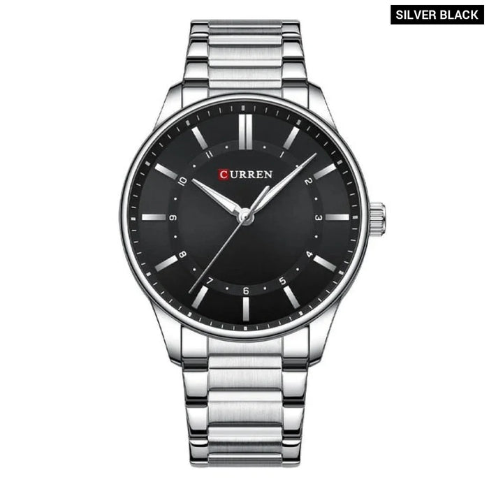 Classic Quartz Watches For Men Stainless Steel Band Wristwatches Business Style Clock With Luminous Hands