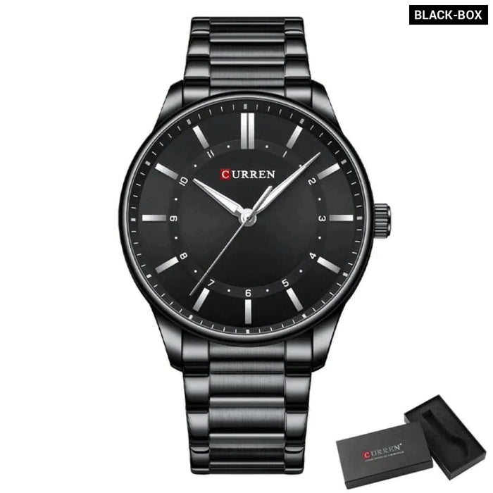 Classic Quartz Watches For Men Stainless Steel Band Wristwatches Business Style Clock With Luminous Hands