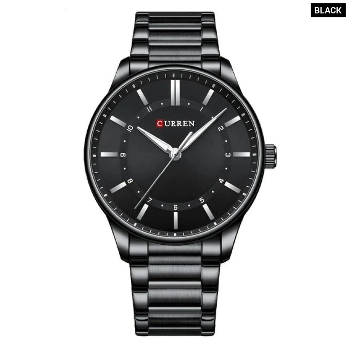 Classic Quartz Watches For Men Stainless Steel Band Wristwatches Business Style Clock With Luminous Hands