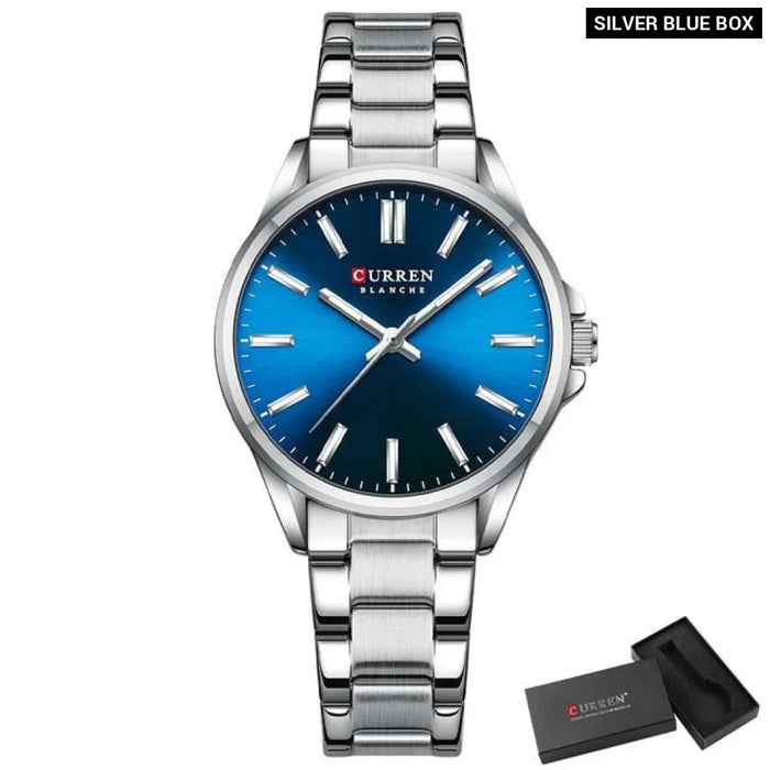 Simple Elegant Stainless Steel Quartz Wristwatches With Luminous Hands For Women