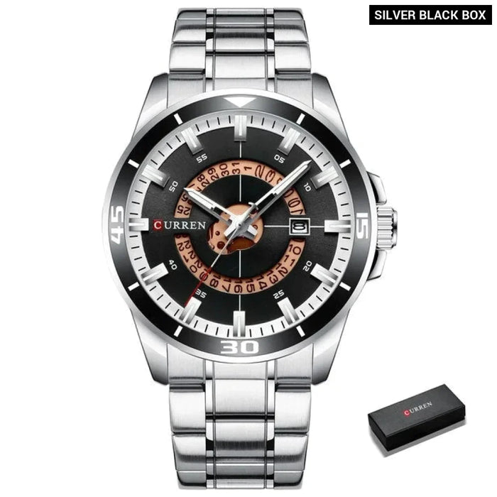 Fashion Design Stainless Steel Quartz Wristwatch With Date