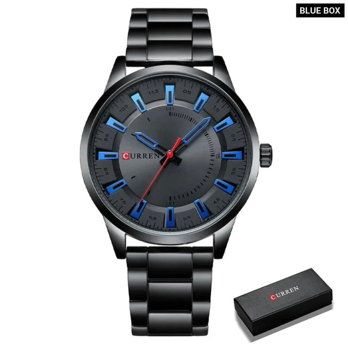 Fashion Watches Men Stainless Steel Waterproof Wristwatch Quartz Clock Male 8406