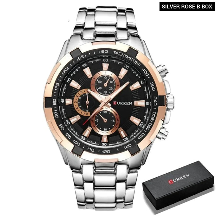 Watches Men Fashion&Casual Quartz Wristwatches Classic Analog Sports Steel Band Clockes