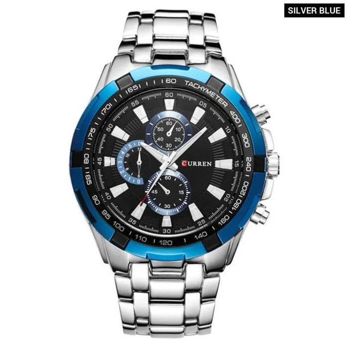 Watches Men Fashion&Casual Quartz Wristwatches Classic Analog Sports Steel Band Clockes