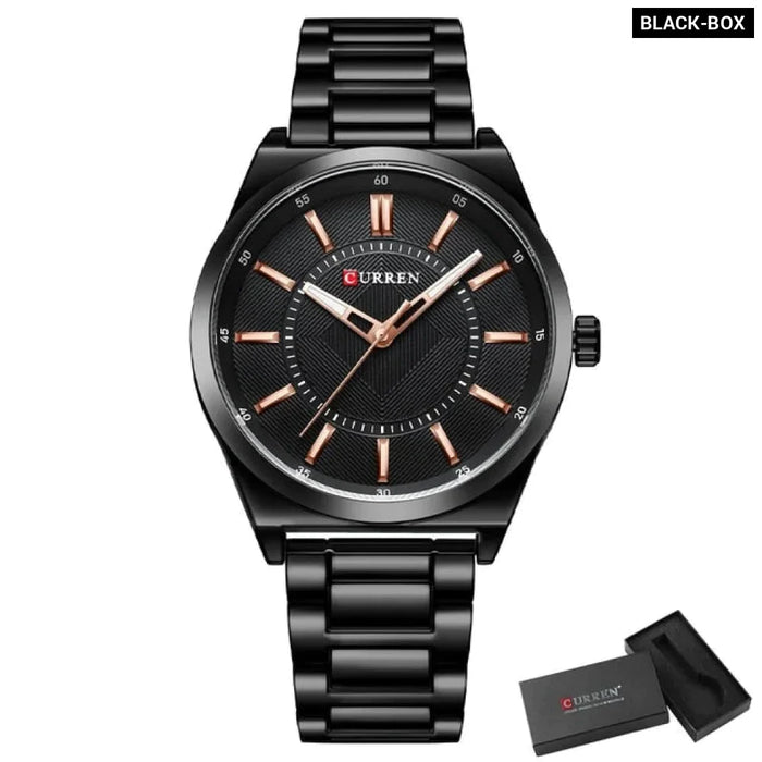 Business Stainless Steel Band Quartz Wristwatch