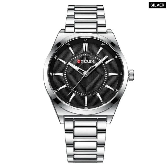 Business Stainless Steel Band Quartz Wristwatch