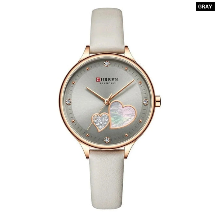 Charming Rhinestone Leather Quartz Wristwatch For Women