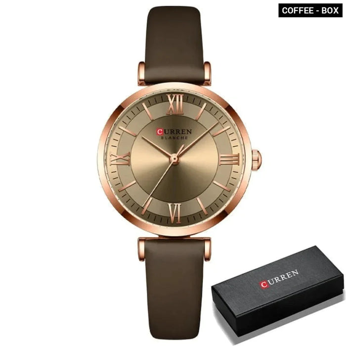 Simple Leather Fashion Grace Quartz Women's Wristwatch