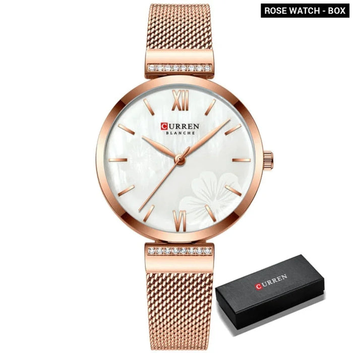 Stainless Steel Simple Fashion Quartz Ladies Wristwatch