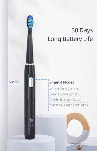 Rechargeable Sonic Toothbrush 4 Modes 3 Heads