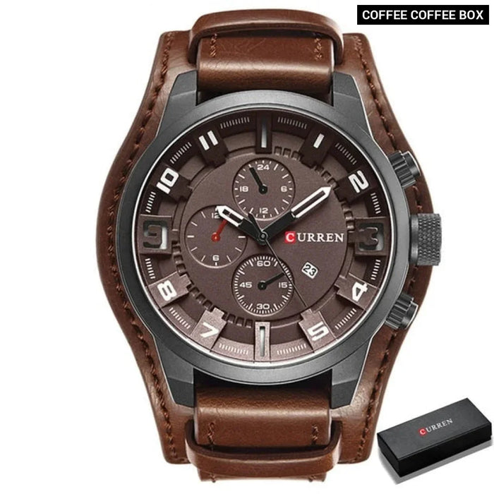 8225 Army Military Quartz Mens Watches Leather Men Watch Casual Sport Male Clock Watch