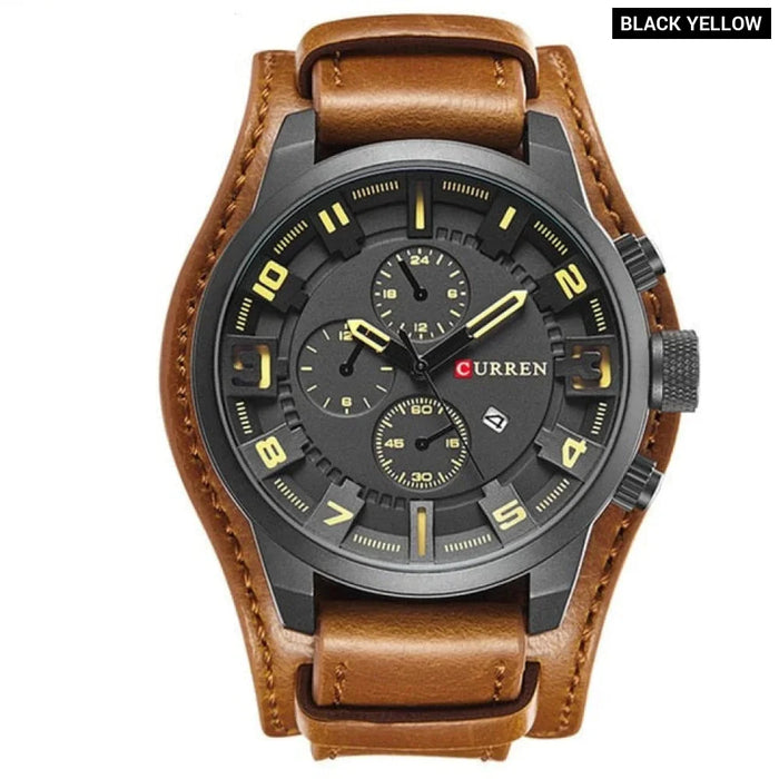 8225 Army Military Quartz Mens Watches Leather Men Watch Casual Sport Male Clock Watch