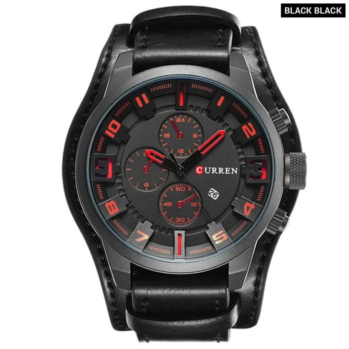 8225 Army Military Quartz Mens Watches Leather Men Watch Casual Sport Male Clock Watch