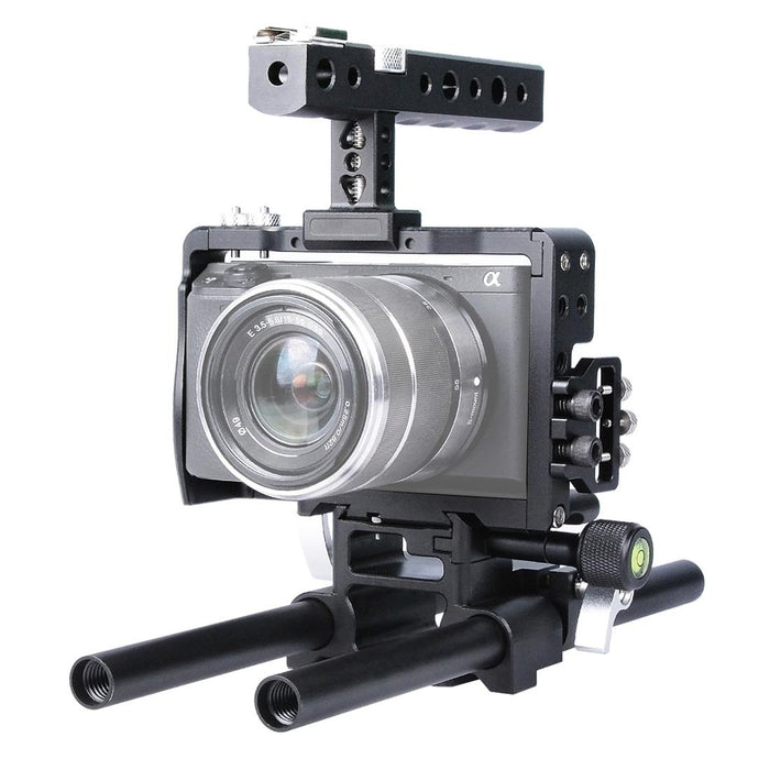 Ylg0905A Camera Video Cage Handle Stabilizer For Sony A6000/A6300/A6400/A6500 Black