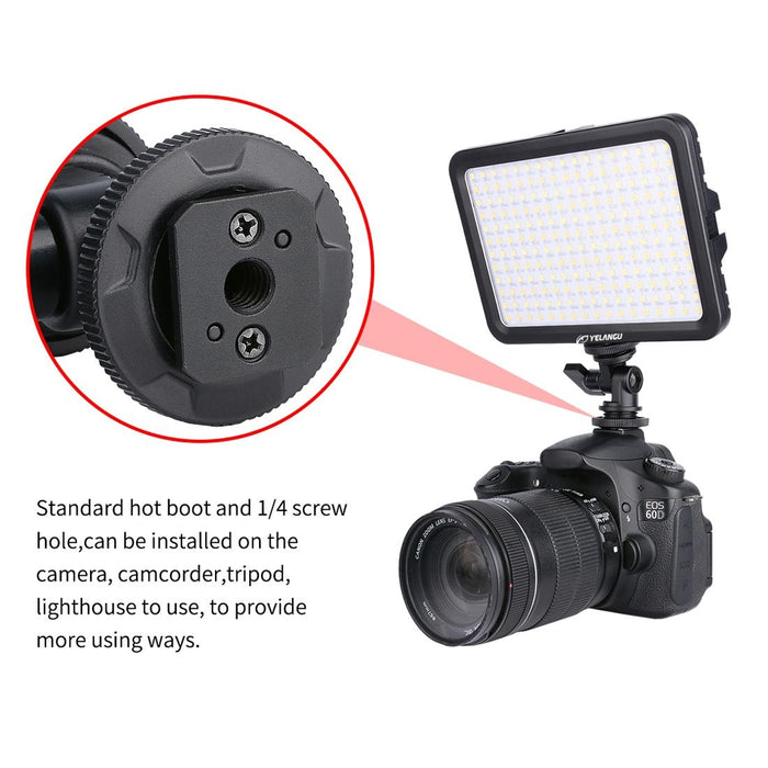 Ylg0504B 204 Leds 1000Lm 3300-5600K No Polar Dimmable Studio Light Video & Photo Light For Canon Nikon Dslr Cameras