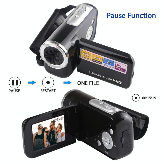 1280X720P Hd 16X Digital Zoom 16.0 Mp Digital Video Camera Recorder With 2.0 Inch Lcd Screen Black