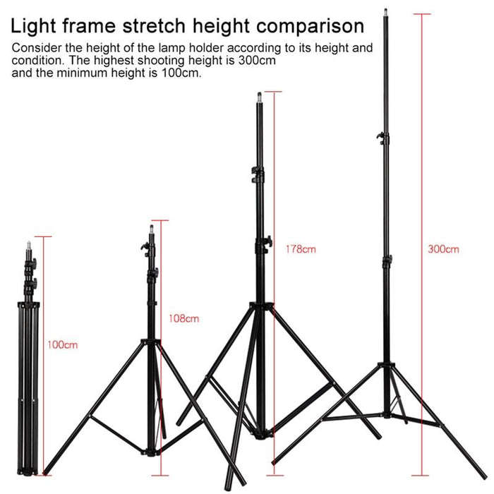 3M Height Professional Photography Metal Lighting Stand Spring Buffer Holder For Studio Flash Light