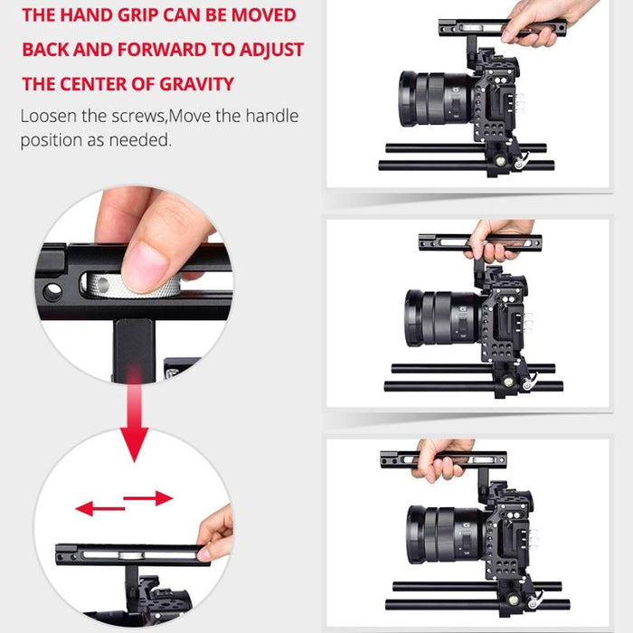 Ca7 Ylg0908A-A Handle Video Camera Cage Stabilizer For Sony A7K & A7X & A73 & A7S & A7R & A7Rii & A7Sii Black