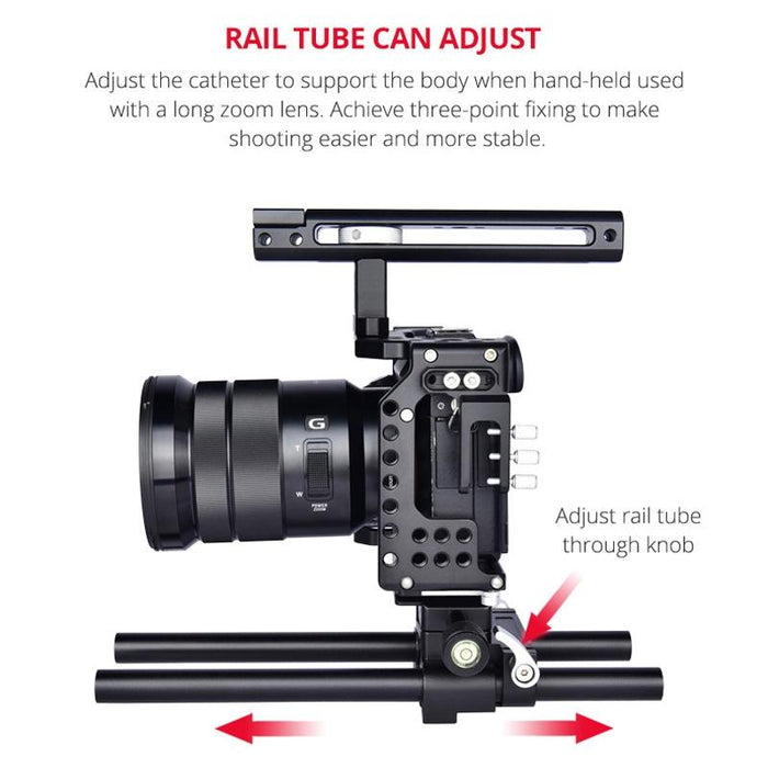 Ca7 Ylg0908A-A Handle Video Camera Cage Stabilizer For Sony A7K & A7X & A73 & A7S & A7R & A7Rii & A7Sii Black