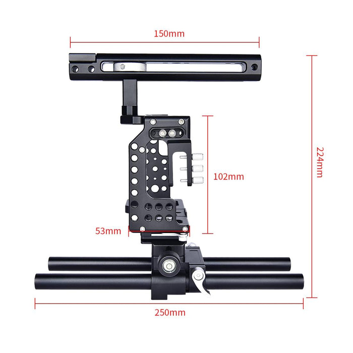 Ca7 Ylg0908A-A Handle Video Camera Cage Stabilizer For Sony A7K & A7X & A73 & A7S & A7R & A7Rii & A7Sii Black