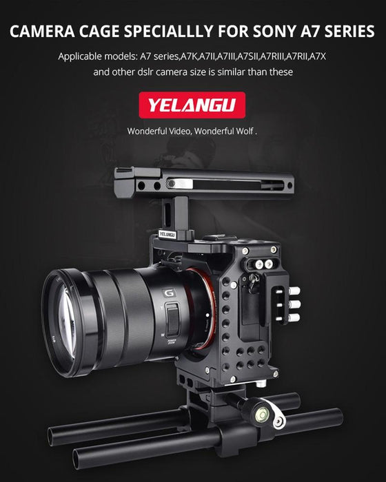 Ca7 Ylg0908A-A Handle Video Camera Cage Stabilizer For Sony A7K & A7X & A73 & A7S & A7R & A7Rii & A7Sii Black